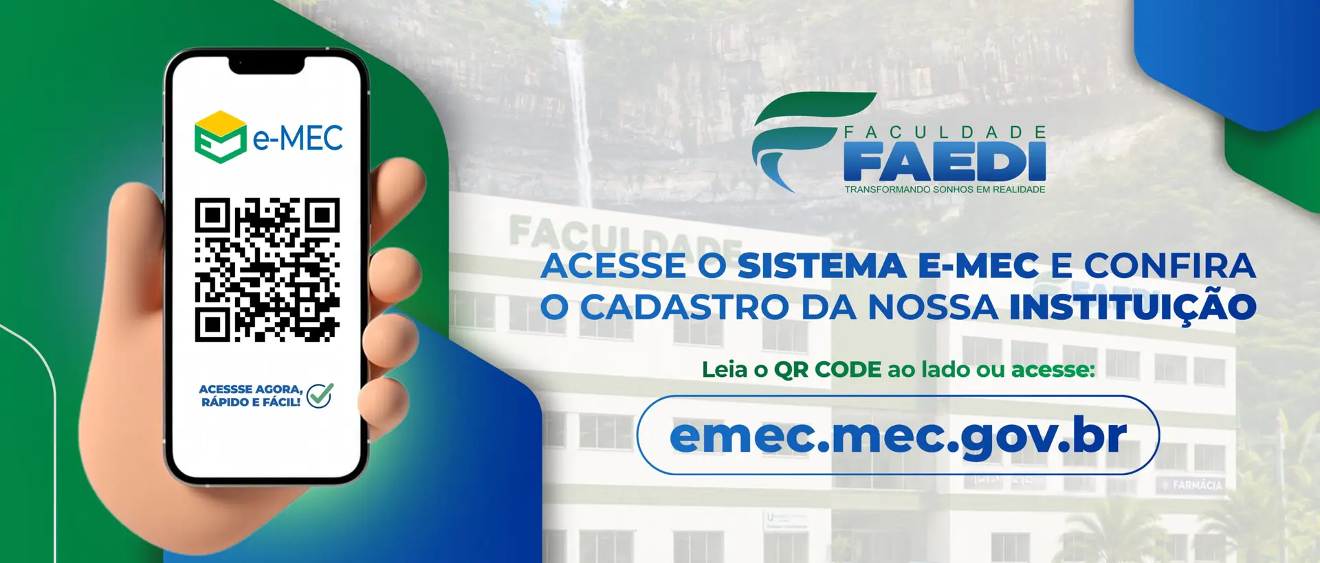 Acesse o sistema e-MEC e confira o cadastro da Faculdade FAEDI